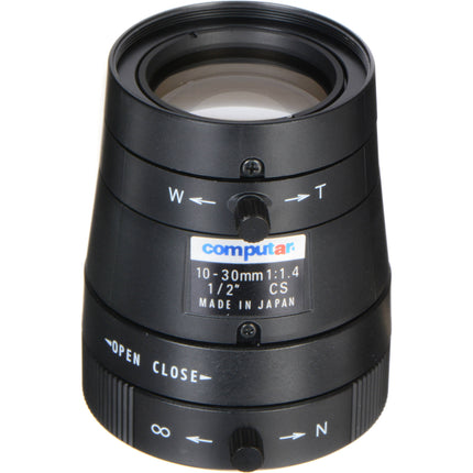 Computar CS-Mount lente varifocal 10-30mm f1.4 a 16 para cámaras 1/2"
