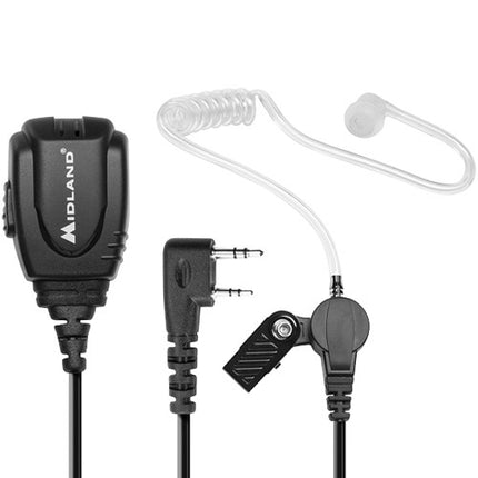 Midland BizTalk BA3 Auricular Oculto con Micrófono PTT Tubo Acústico Transparente