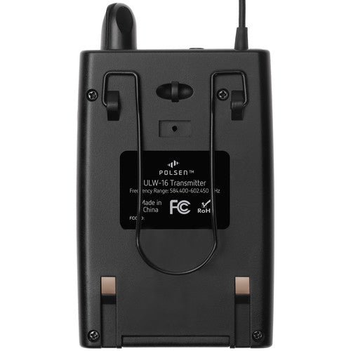 Polsen ULW-16-BT Transmisor Beltpack para Sistema Inalámbrico 16 Canales 8 Horas Autonomía