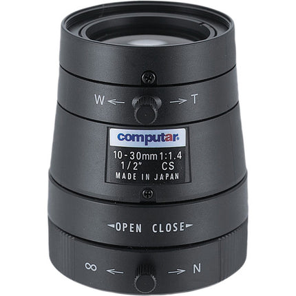Computar CS-Mount lente varifocal 10-30mm f1.4 a 16 para cámaras 1/2"