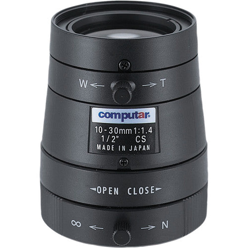 Computar CS-Mount lente varifocal 10-30mm f1.4 a 16 para cámaras 1/2"