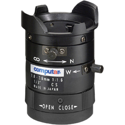 Computar CS-Mount Lente Varifocal 1.8-3.6mm para Cámaras 1/3" FOV 174°-99°