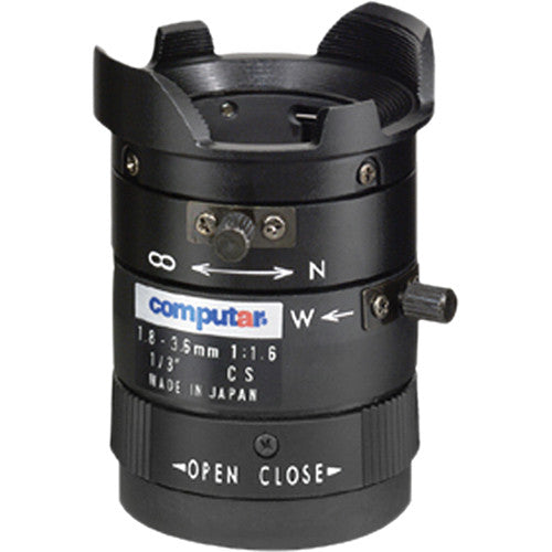 Computar CS-Mount Lente Varifocal 1.8-3.6mm para Cámaras 1/3" FOV 174°-99°