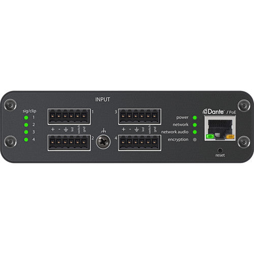 Shure ANI4IN Interfaz de Audio Dante 4 Canales Entrada Analógica Ethernet