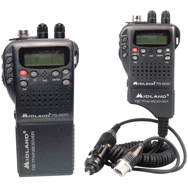 Midland 75-822 Radio CB 40 Canales 4W Pantalla LCD con Adaptador Móvil