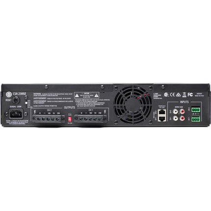 JBL CSA 2300Z Amplificador Dual Canal 300W Salida 100V con Kit Rack