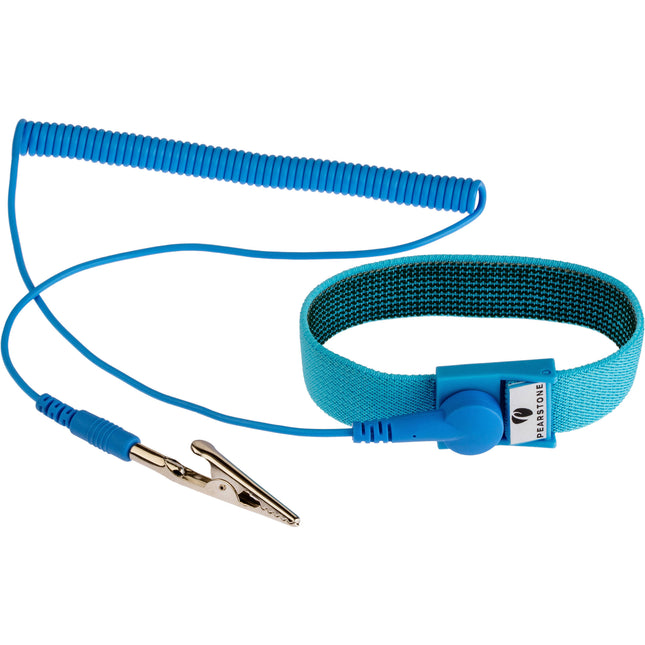 Pearstone Pulsera Antiestática Ajustable con Cable Expandible 6 Pies Azul