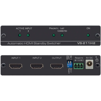 Kramer 2x1 Automatic 4K UHD HDMI con Fuente 5.2 VDC 4A Switcher