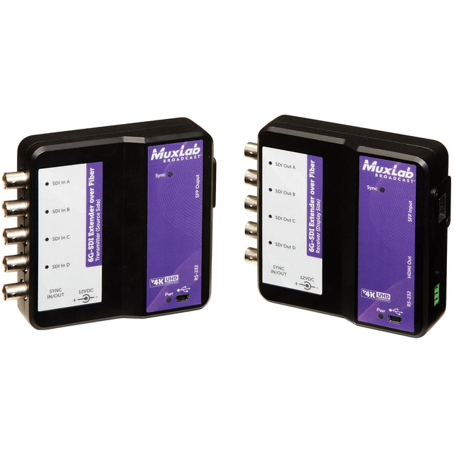 MuxLab 6G-SDI Kit Extensor de Fibra Multi-Modo 1300 pies