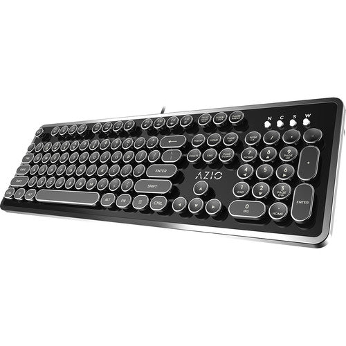 AZIO MK Teclado Mecánico Retro Negro Con Interruptores Azules USB
