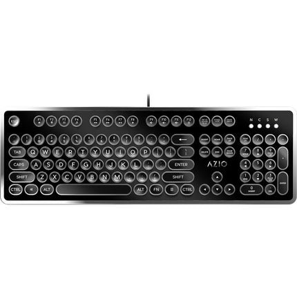 AZIO MK Teclado Mecánico Retro Negro Con Interruptores Azules USB