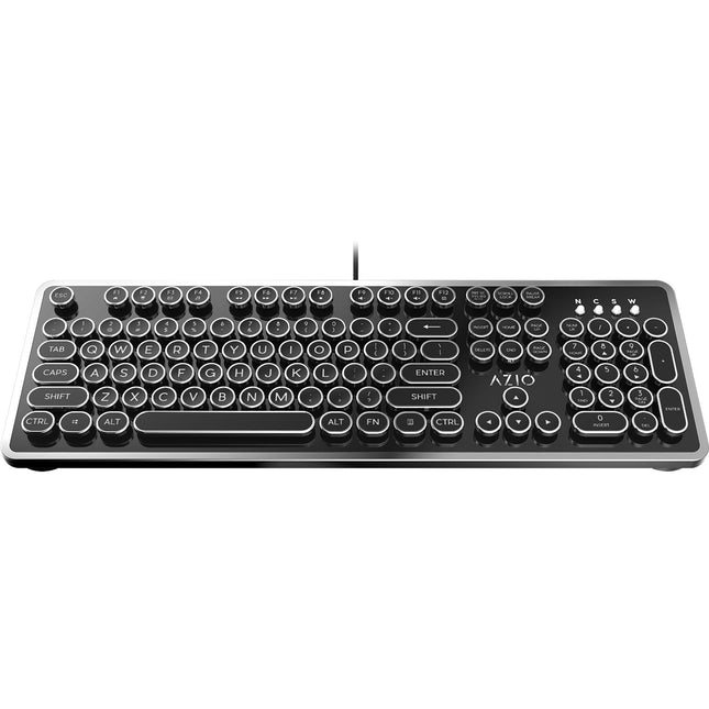 AZIO MK Teclado Mecánico Retro Negro Con Interruptores Azules USB
