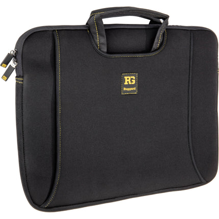 Ruggard Ultrathin Funda de Neopreno para Portátil 15-16" Negra Amarilla Resistente al Clima Con Bolsillos y Mangos