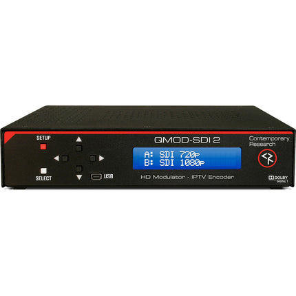 Contemporary Research QMOD-SDI 2 Modulador HDTV y Codificador IPTV 2 Entradas SDI Salidas RF Ethernet