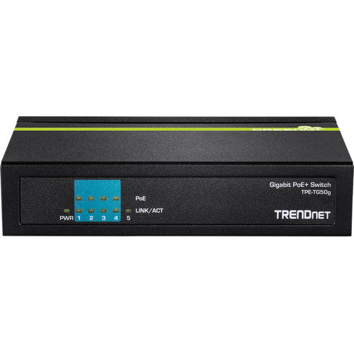 TRENDnet TPE-TG50G Switch PoE+ 5 Puertos Gigabit 10 Gbps 7.44 Mpps