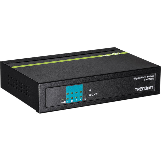 TRENDnet TPE-TG50G Switch PoE+ 5 Puertos Gigabit 10 Gbps 7.44 Mpps