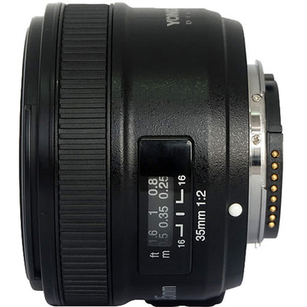Yongnuo YN 35mm f/2 Lente para Nikon F Montura F con Apertura f2 a f22