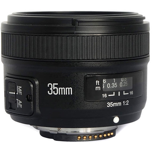 Yongnuo YN 35mm f/2 Lente para Nikon F Montura F con Apertura f2 a f22