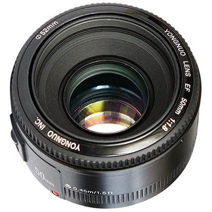 Yongnuo YN 50mm f1.8 Lente para Canon EF Distancia Mínima 1.5' Diámetro 52mm