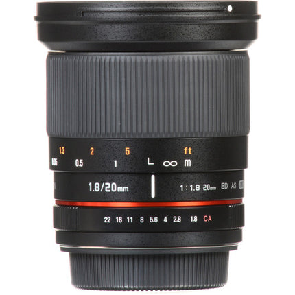 Rokinon 20mm f1.8 ED AS UMC Objetivo para Canon EF Montura EF Formato Full Frame