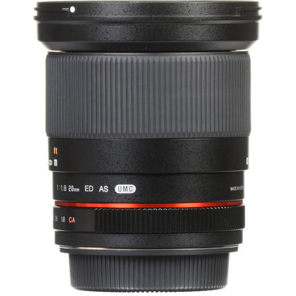Rokinon 20mm f1.8 ED AS UMC Objetivo para Canon EF Montura EF Formato Full Frame