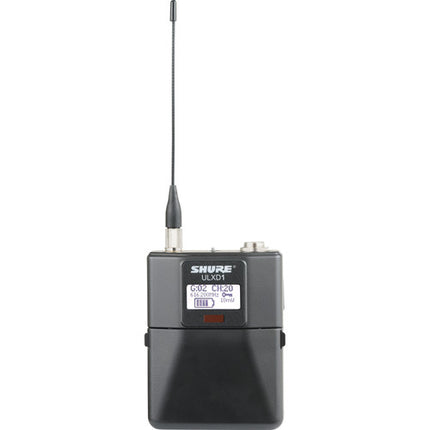 Shure ULXD1 VHF Transmisor Inalámbrico Digital Corporal 12 Horas Batería Recargable