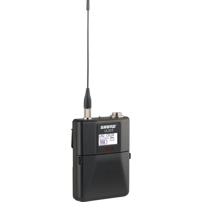 Shure ULXD1 VHF Transmisor Inalámbrico Digital Corporal 12 Horas Batería Recargable
