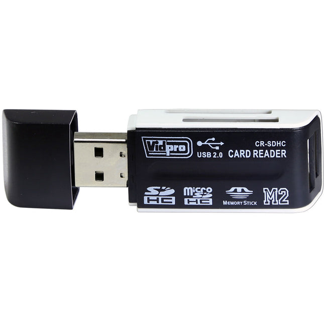Vidpro 4-in-1 Lector de Tarjetas USB 2.0 Compatible SDHC MicroSDHC con Tapa Protectora