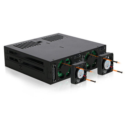 Icy Dock ExpressCage jaula para seis discos 2.5" SAS SATA 6 Gb/s con dos ventiladores 40mm para bahía 5.25"