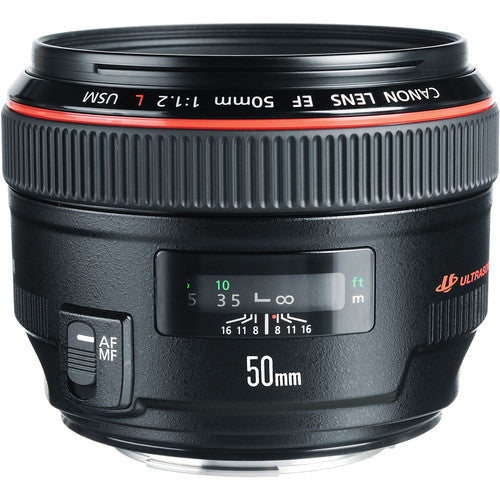 Canon EF 50mm f1.2L USM Lente con Apertura f1.2 a f16 y Motor Ultrasonido