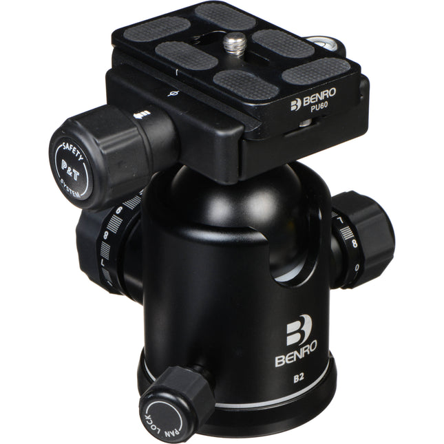 Benro B2 Cabezal de Bola Triple Acción Capacidad 35.2 lb Altura 3.9" Kit Completo