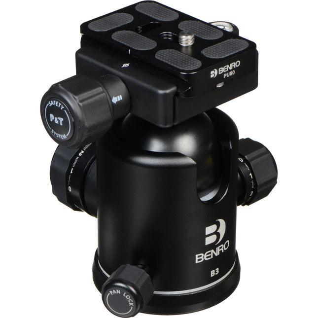 Benro B3 Cabezal de Bola Triple Acción 39.7 lb con Placa PU-60