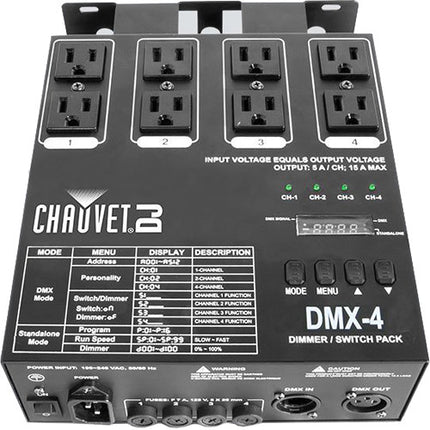 CHAUVET DJ DMX-4LED Pack de Atenuador 4 Canales para Iluminación DMX