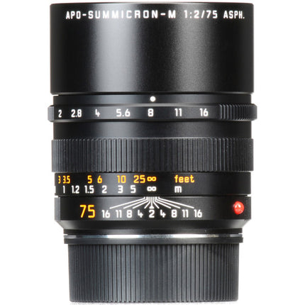 Leica APO-Summicron-M 75mm f2 ASPH. Lente Manual Full Frame Hood Negro