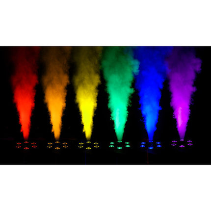 CHAUVET DJ Geyser T6 Máquina de Humo LED RGB 6 LEDs 8000 CFM con Control Remoto Cable de Alimentación