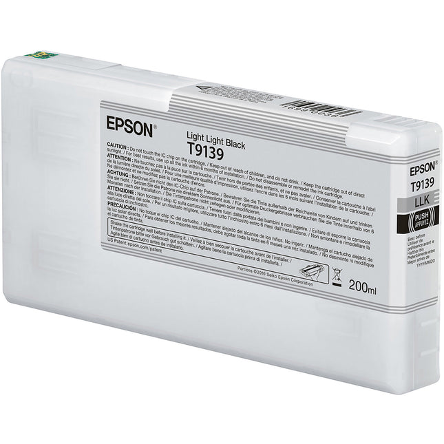 Cartucho de Tinta Epson T9139 UltraChrome HDX Negro Claro 200mL para Impresora SureColor SC-P5000
