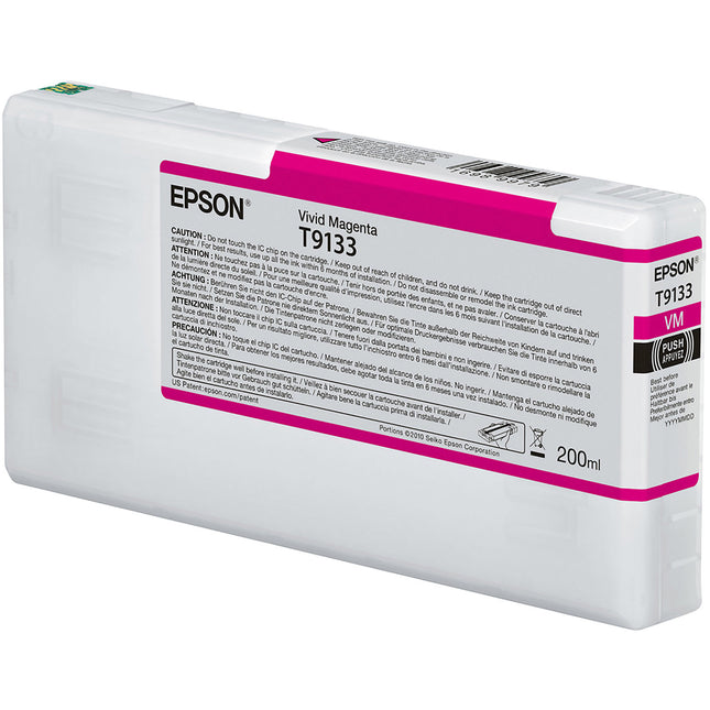 Epson T9133 UltraChrome HDX Cartucho de Tinta Vivid Magenta 200mL para Impresoras SureColor SC-P5000