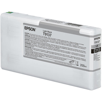 Cartucho de Tinta Epson T9137 UltraChrome HDX Negro Claro 200mL para Impresoras SureColor SC-P5000