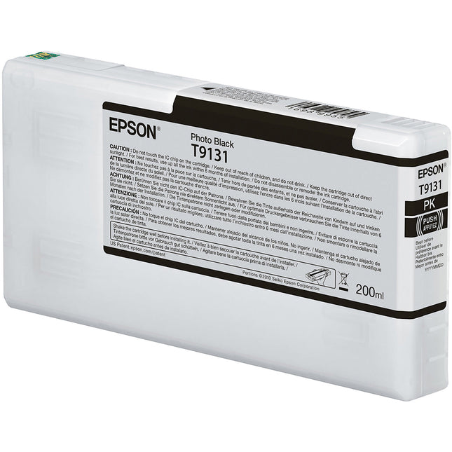 Epson T9131 UltraChrome HDX Cartucho de tinta negro foto 200mL para impresora SureColor SC-P5000