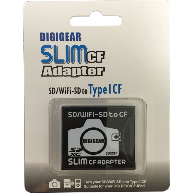 DigiGear Slim Adaptador de tarjeta SD a CompactFlash Tipo 1 soporte 2TB Wi-Fi