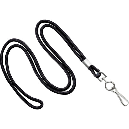 BRADY PEOPLE ID Lanyard redondo 1/8" negro 36" con gancho giratorio 100 unidades
