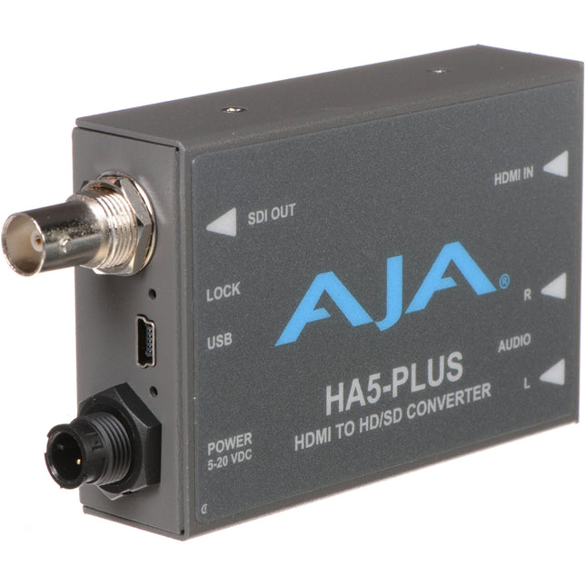 AJA HA5-Plus Mini Convertidor HDMI a 3G-SDI hasta 1080p60 4:2:2 10-Bit con Audio RCA