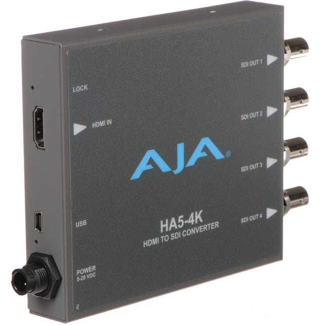 AJA HA5-4K Mini Convertidor HDMI a SDI 4K 60fps 4x 3G-SDI Entrada 1.4