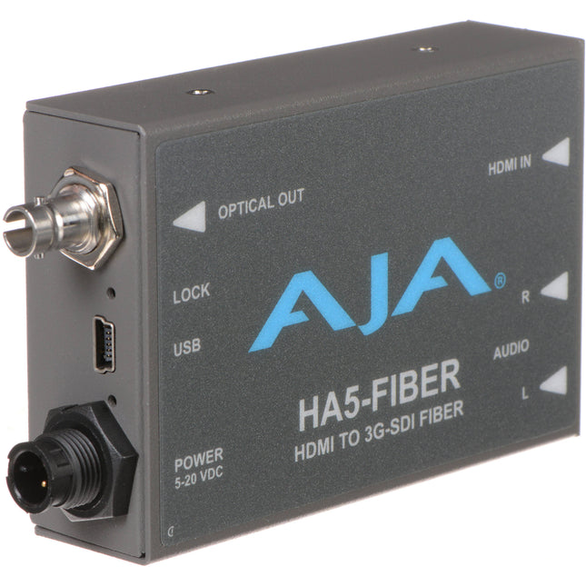 AJA HA5-Fiber Convertidor Mini HDMI a 3G-SDI Fibra 1080p60 6 mi transporte