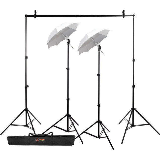 Raya Portable Studio Kit soporte fondo LED 60W paraguas 33" 6 pies