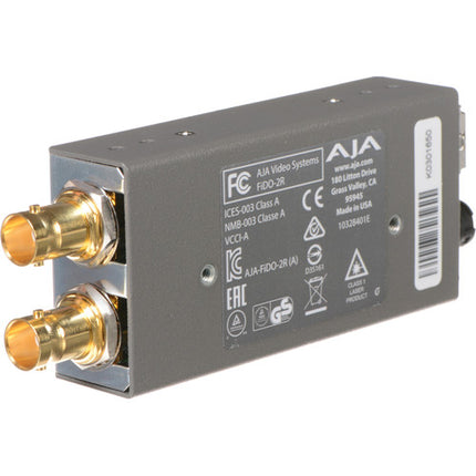AJA FiDO Convertidor Mini Doble Canal Fibra LC a 3G-SDI 1080p con fuente mundial