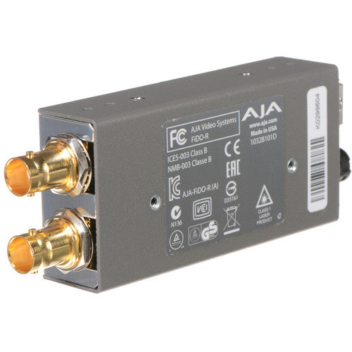 AJA FiDO Conversor Mini Fibra LC a 3G-SDI Single Channel 1080p Dual SDI Output