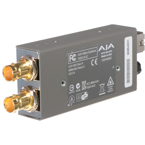 AJA FiDO Convertidor Mini de Fibra SC a 3G-SDI 1080p con Fuente 5-20V