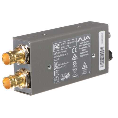 AJA FiDO Convertidor Mini 3G-SDI a Fibra ST Resolución 1080p Fuente 5-20V Worldwide