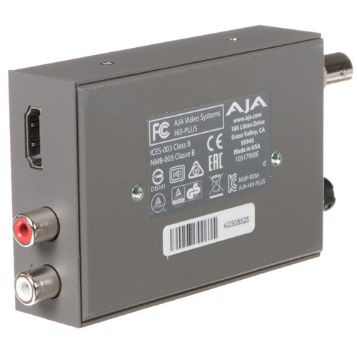 AJA Hi5-Plus Mini Convertidor 3G-SDI a HDMI con 30-Bit Color RGB y 2 Canales RCA